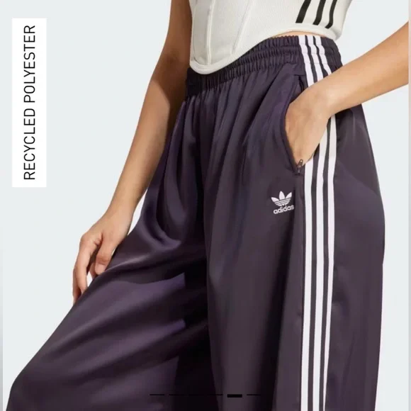 Adidas Satin Wide Leg Track Pants Size 6 NWT - Picture 9 of 14